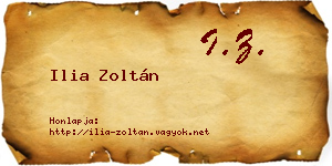Ilia Zoltán névjegykártya